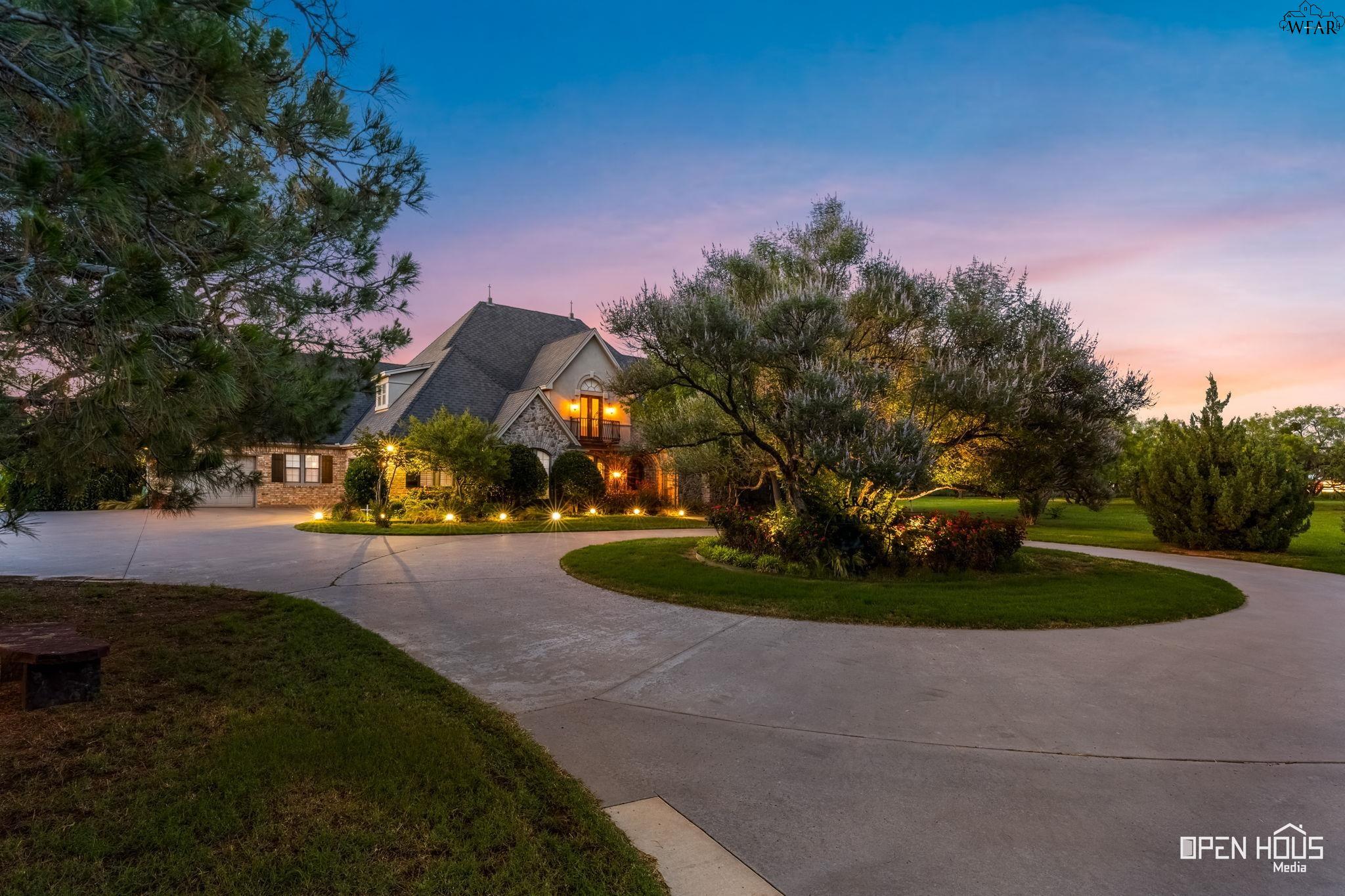 Front elevation at dusk